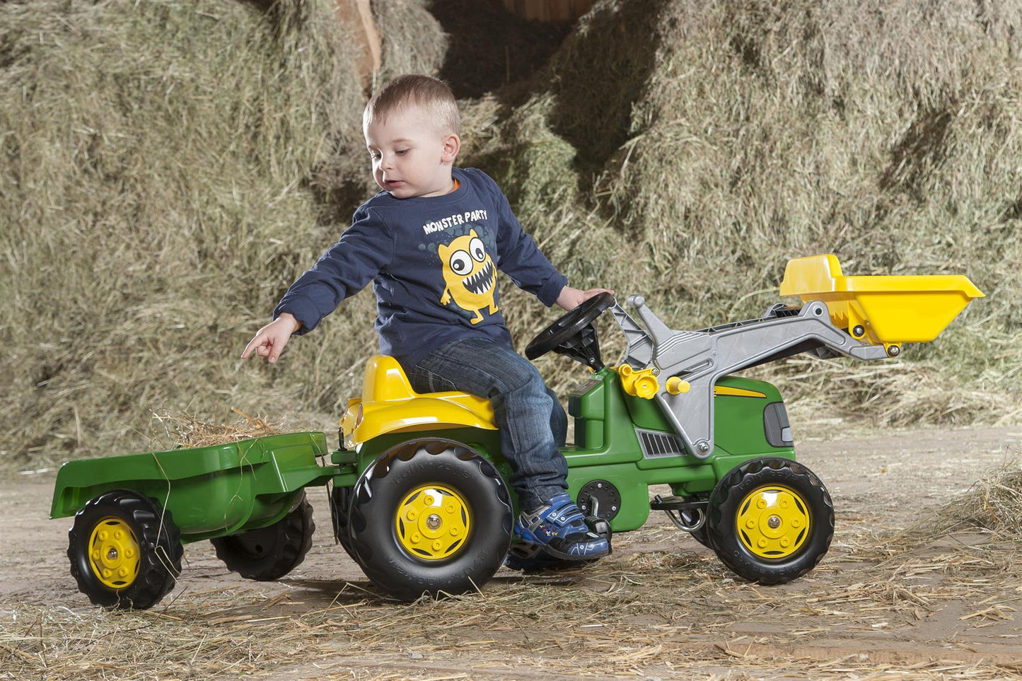 Rolly Kid JD with Frontloader & Trailer