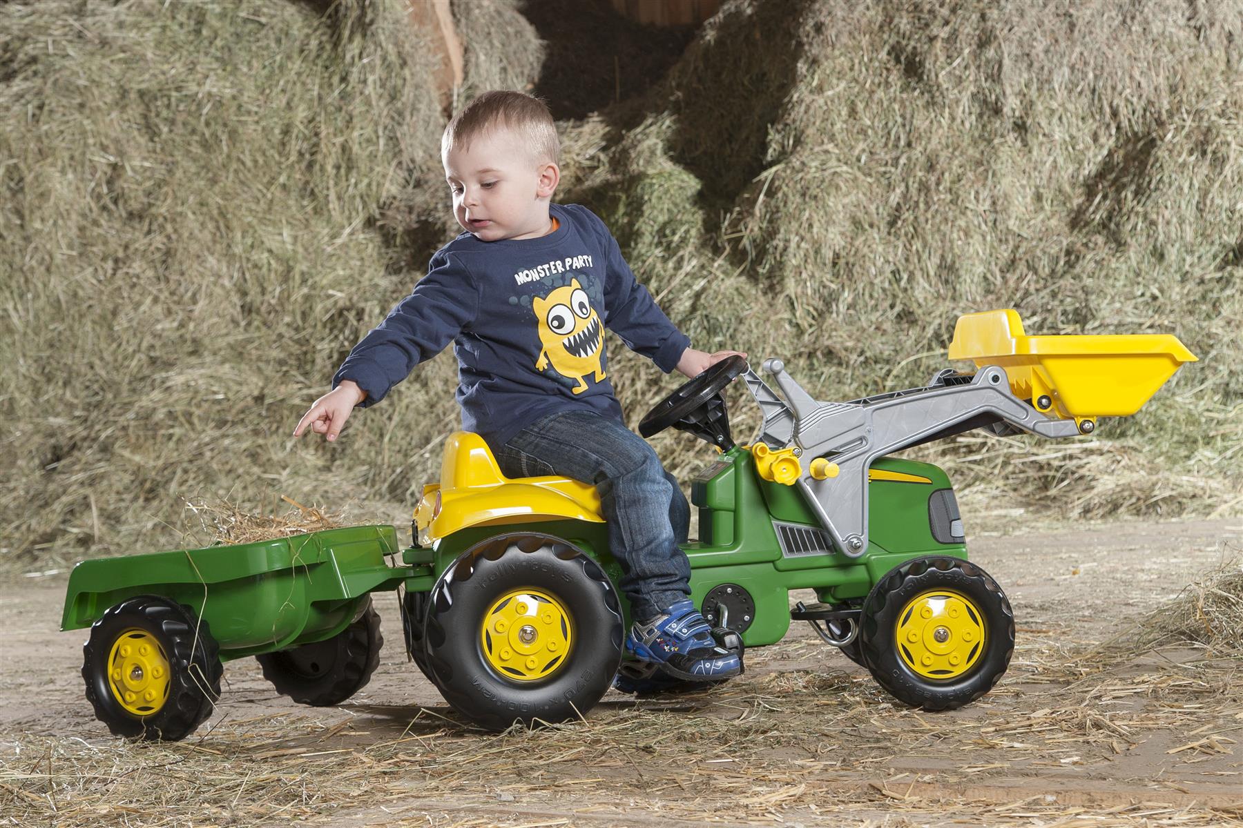 Rolly Kid JD with Frontloader & Trailer