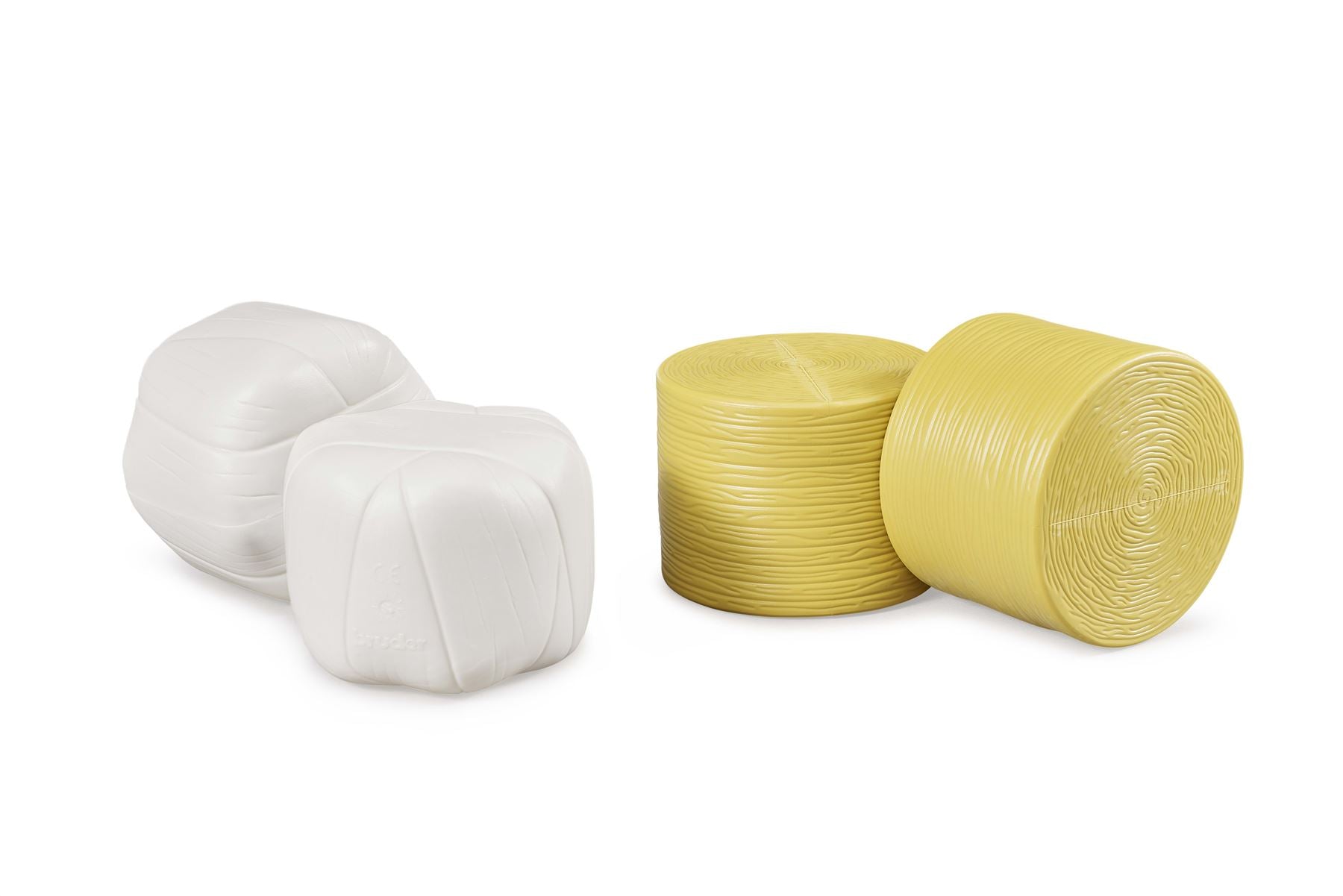 Accessories: 4 round hay bales (2 pcs. sorted white/ochre)