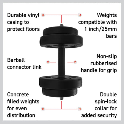 Body Revolution Vinyl Adjustable Dumbbell Set (10kg - 50kg) - 141540
