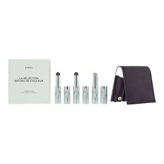Byredo Dark Plum Colour Stick Gift Set 3g Solar Flare + 3g Flower Play + 3g Kumato + Leather Pouch