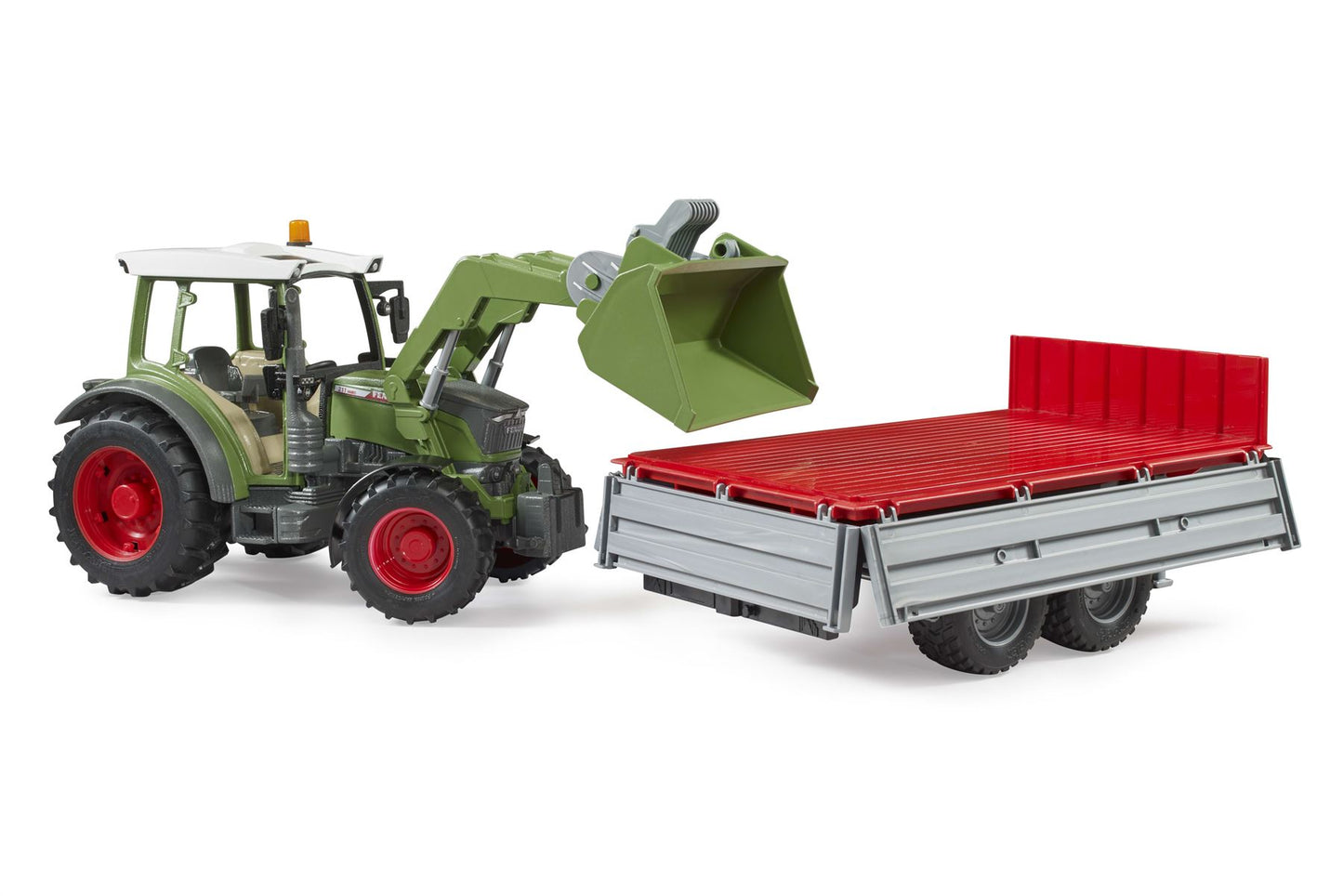Fendt Vario 211 with frontloader and tipping trailer