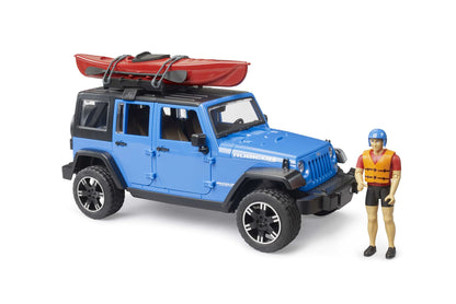 Jeep Wrangler Rubicon Unlimited with kayak and kayaker