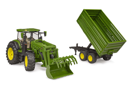 John Deere 7R 350 frontloader and tandemaxle tipping trailer