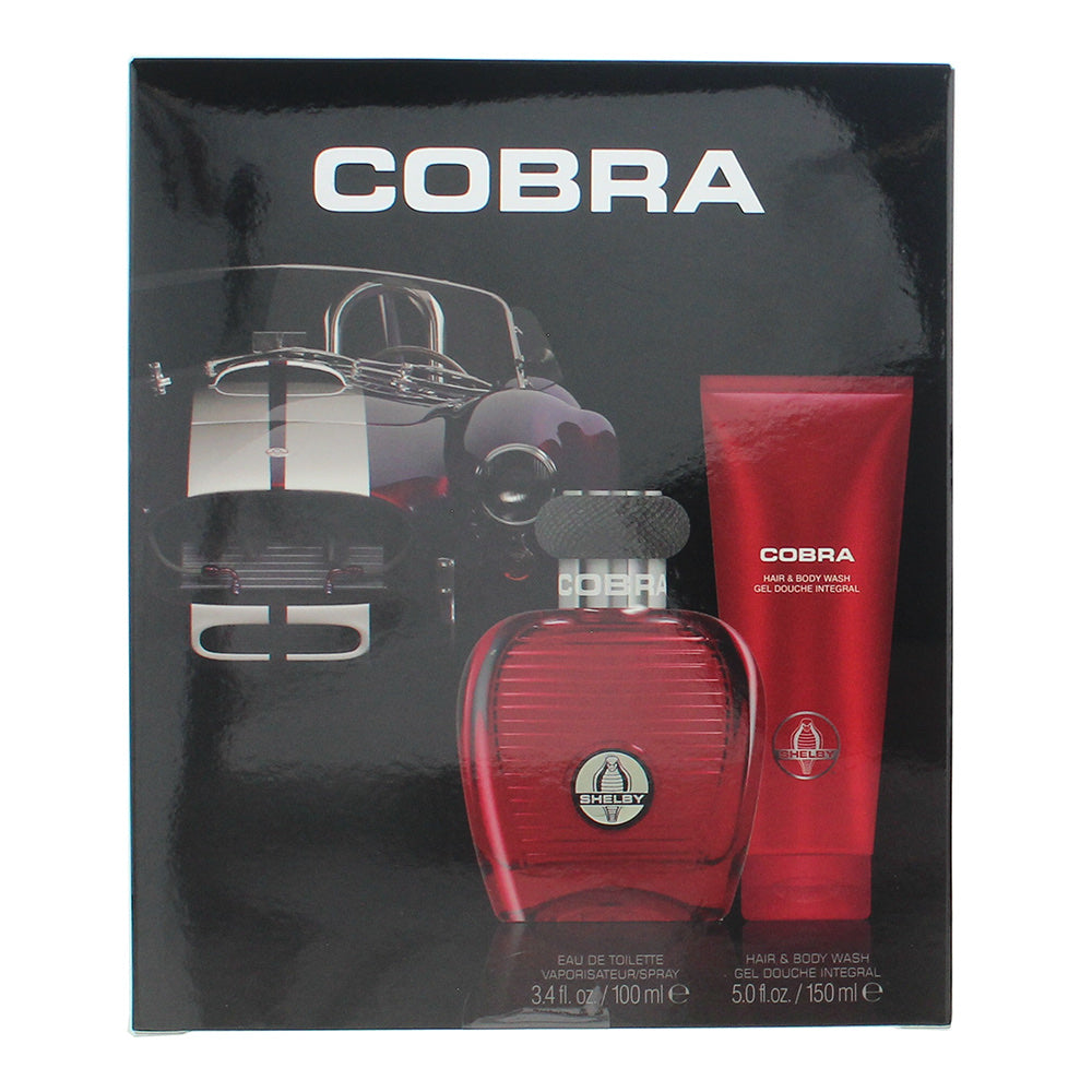 Carroll Shelby Red Cobra Gift Set 100ml EDT + 150ml Hair & Body Wash