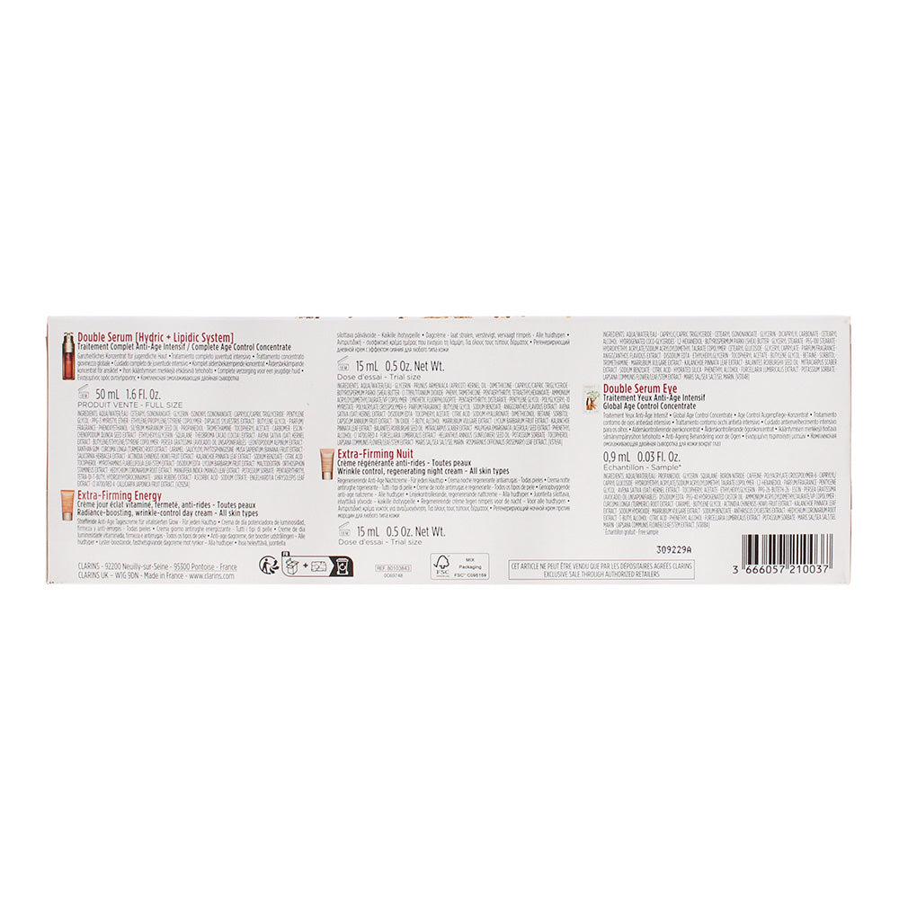 Clarins Double Serum Gift Set 50ml Double Serum + 15ml Extra Firming Energy + 15ml Extra Firming Nuit + 0.9ml Double Serum Eye