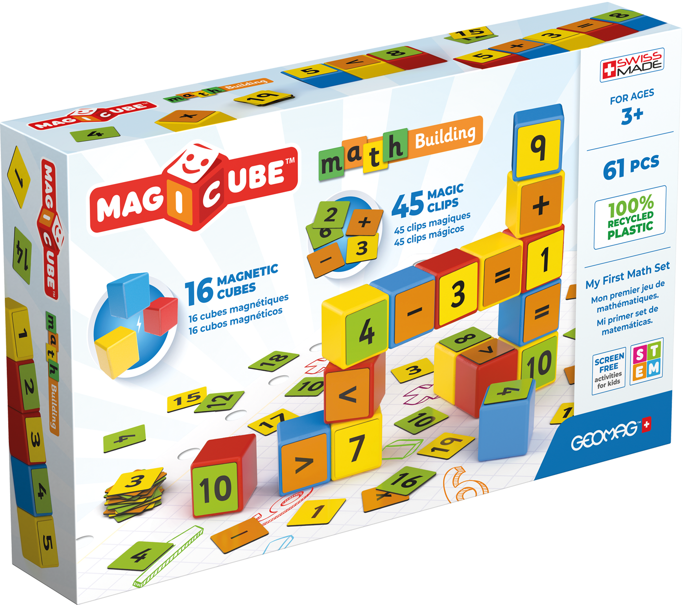 Geomag Magicube Magnetic Shapes Maths Builder - 61 Pieces