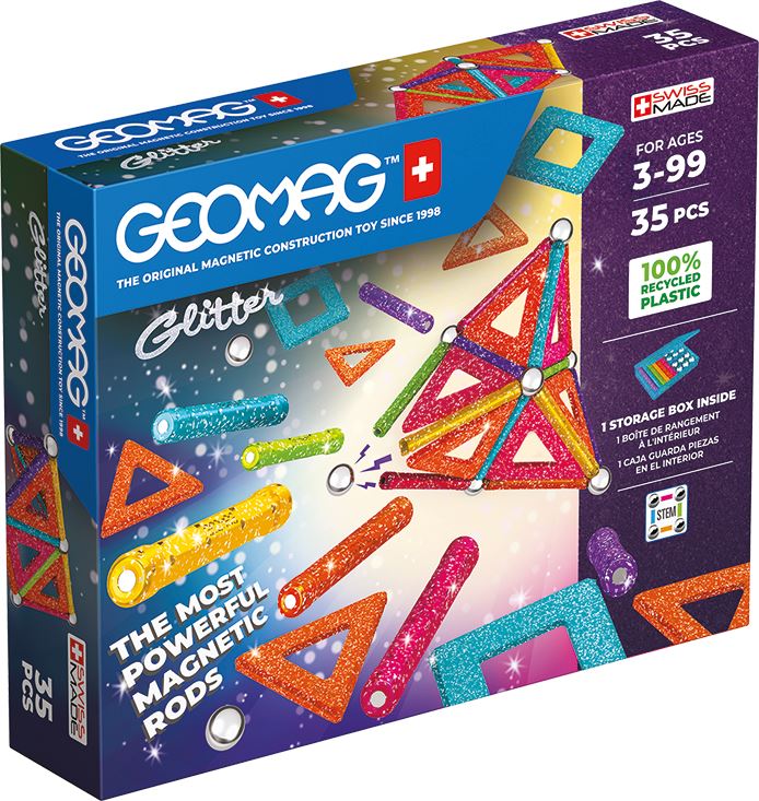 Geomag Recycled Magnetic Glitter Panels - 35 Pieces