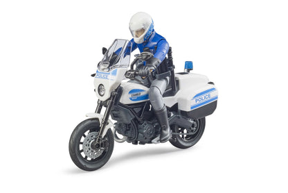 bworld Scrambler Ducati police motorbike and policeman