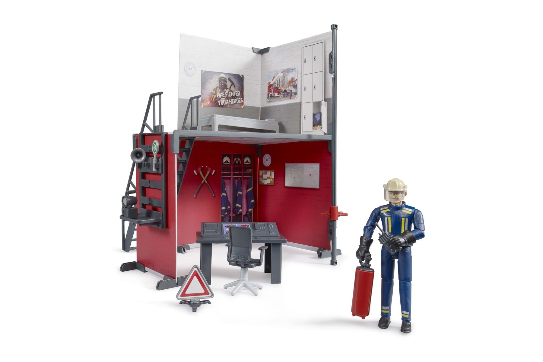 bworld Fire station with fireman