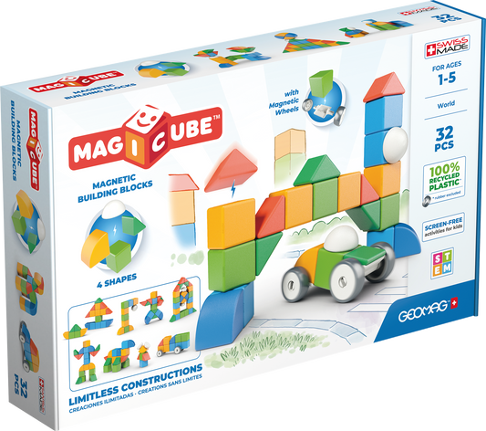 Geomag Magicube Recycled Plastic World Magnetic Shapes