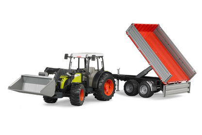 Claas Nectis 267 F with frontloader and tipping trailer