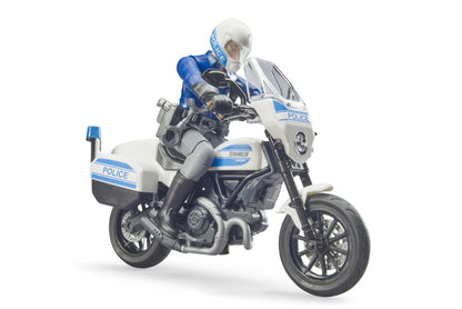 bworld Scrambler Ducati police motorbike and policeman