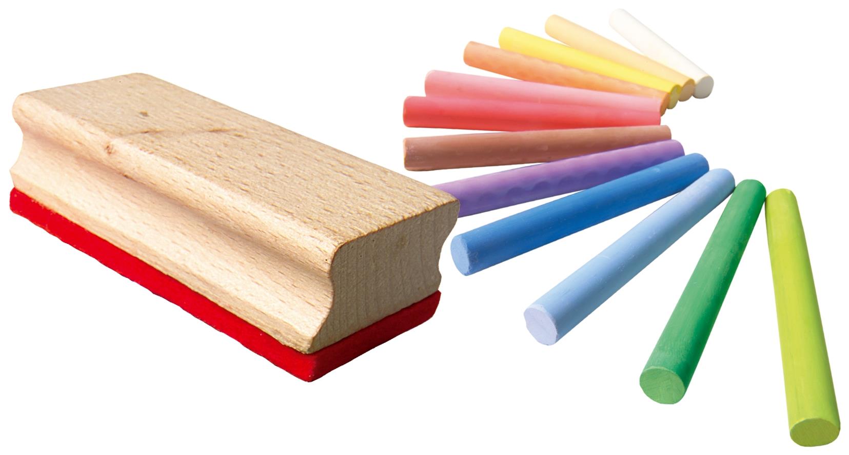 Coloured chalk with wiper
