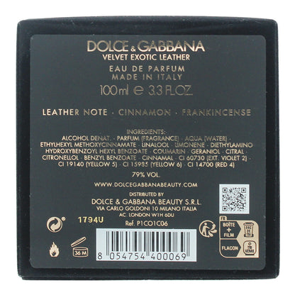 Dolce & Gabbana Velvet Exotic Leather Eau de Parfum 100ml Spray