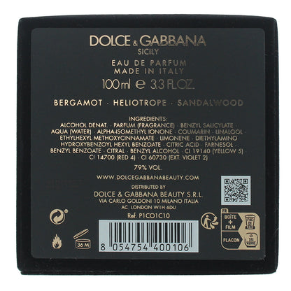 Dolce & Gabbana Velvet Sicily Eau De Parfum 100ml Spray