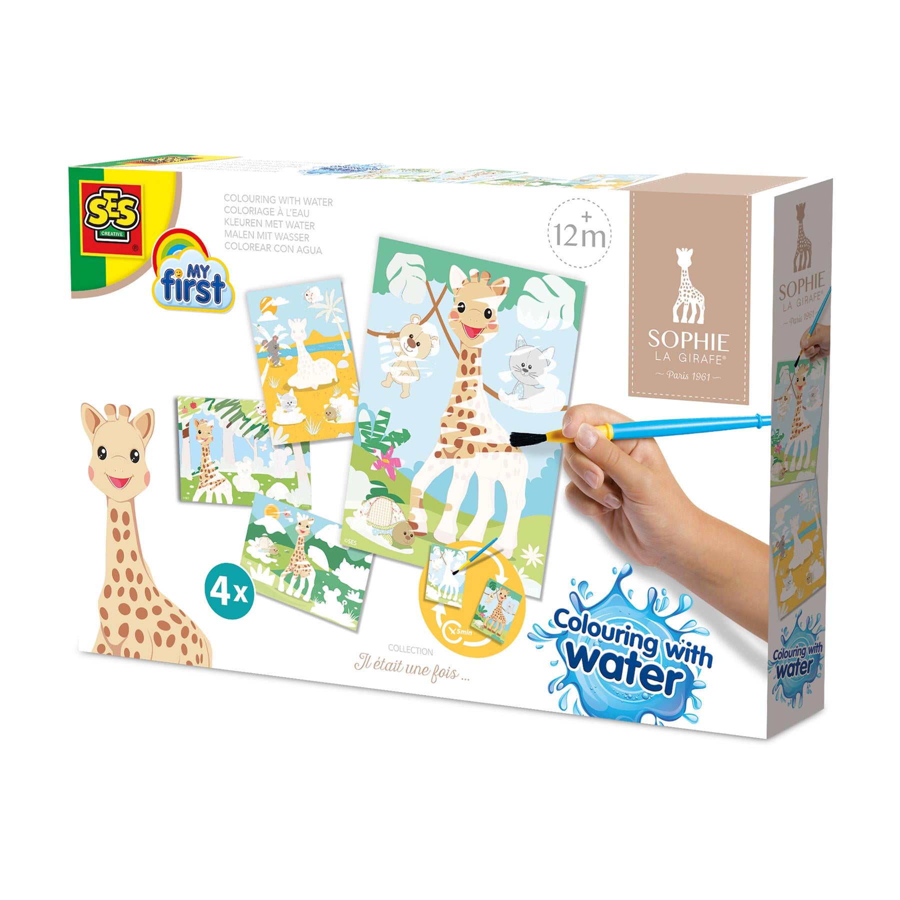 Sophie la girafe - Colouring with water