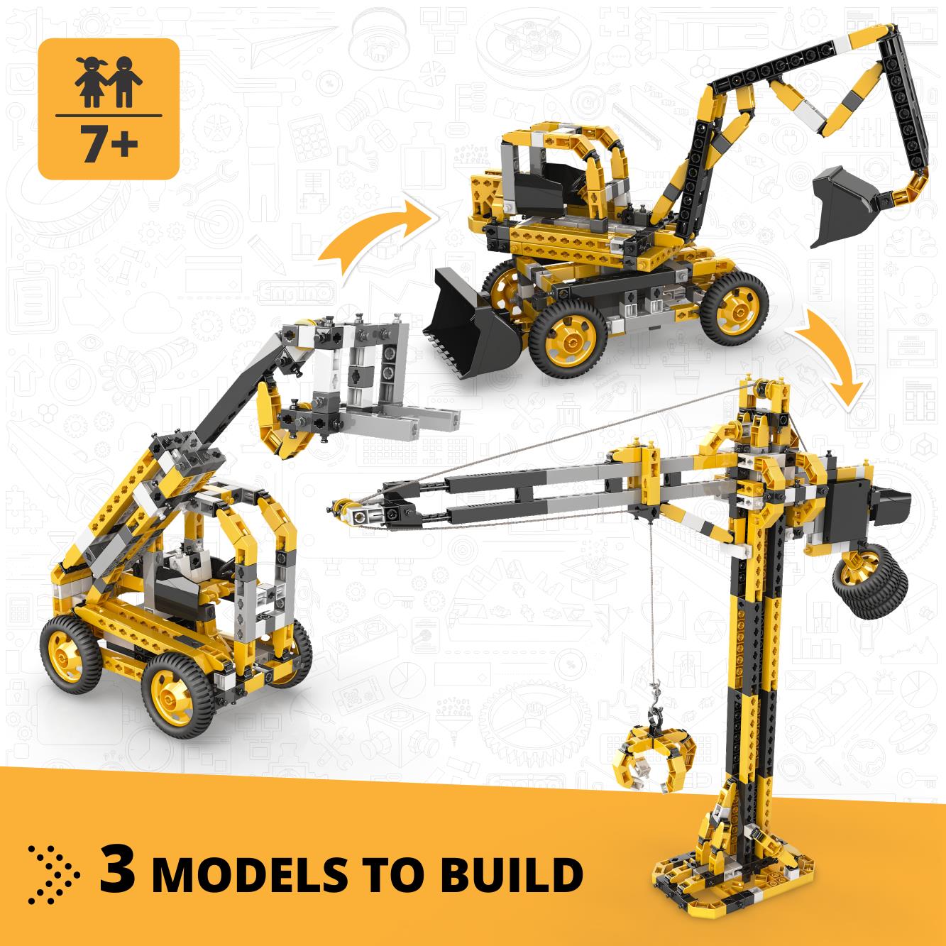 CREATIVE BUILDER TALL CRANE MACHINERY MOTORIZED SET