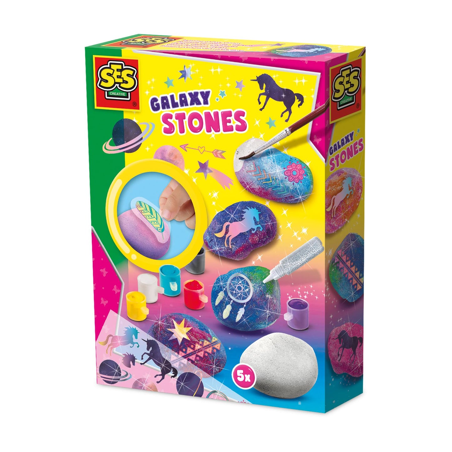 Painting galaxy stones