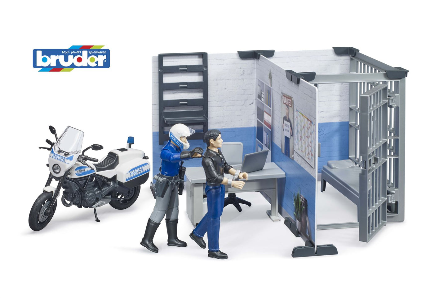 bworld Police station with police motorbike