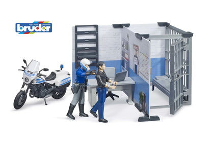 bworld Police station with police motorbike