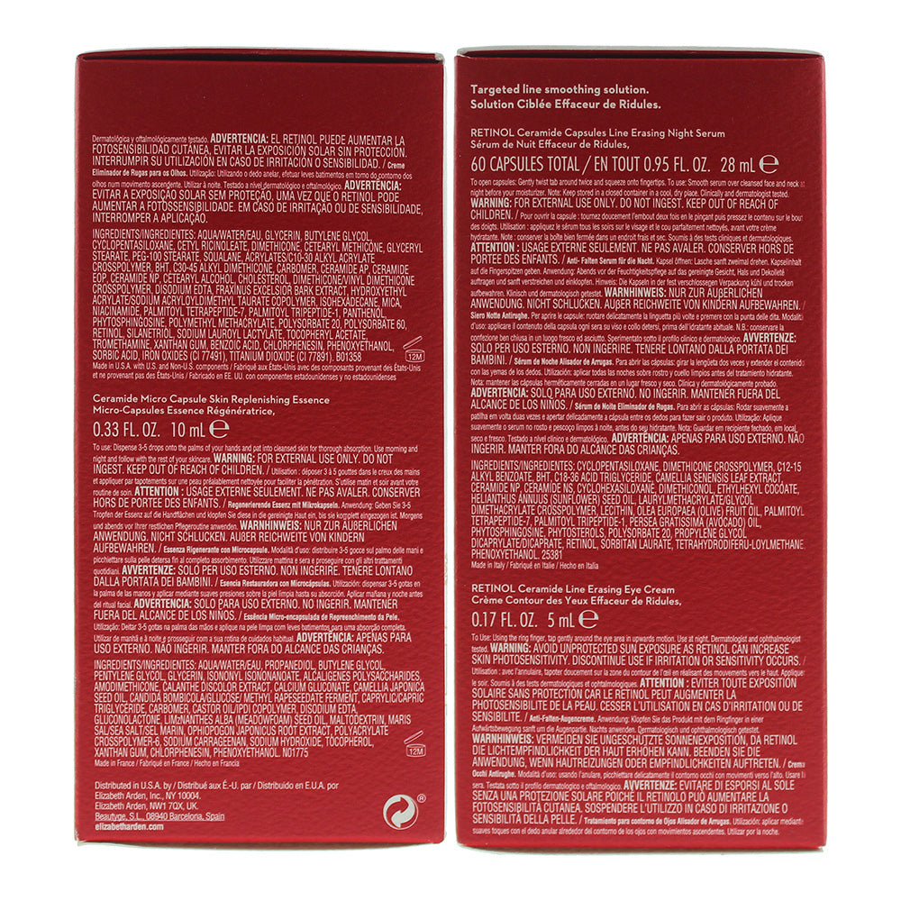 Elizabeth Arden Ceramide Gift Set 60 Capsules Retinol Ceramide Serum + 10ml Ceramide Micro Capsules Essence + 5ml Retinol Ceramide Eye Cream