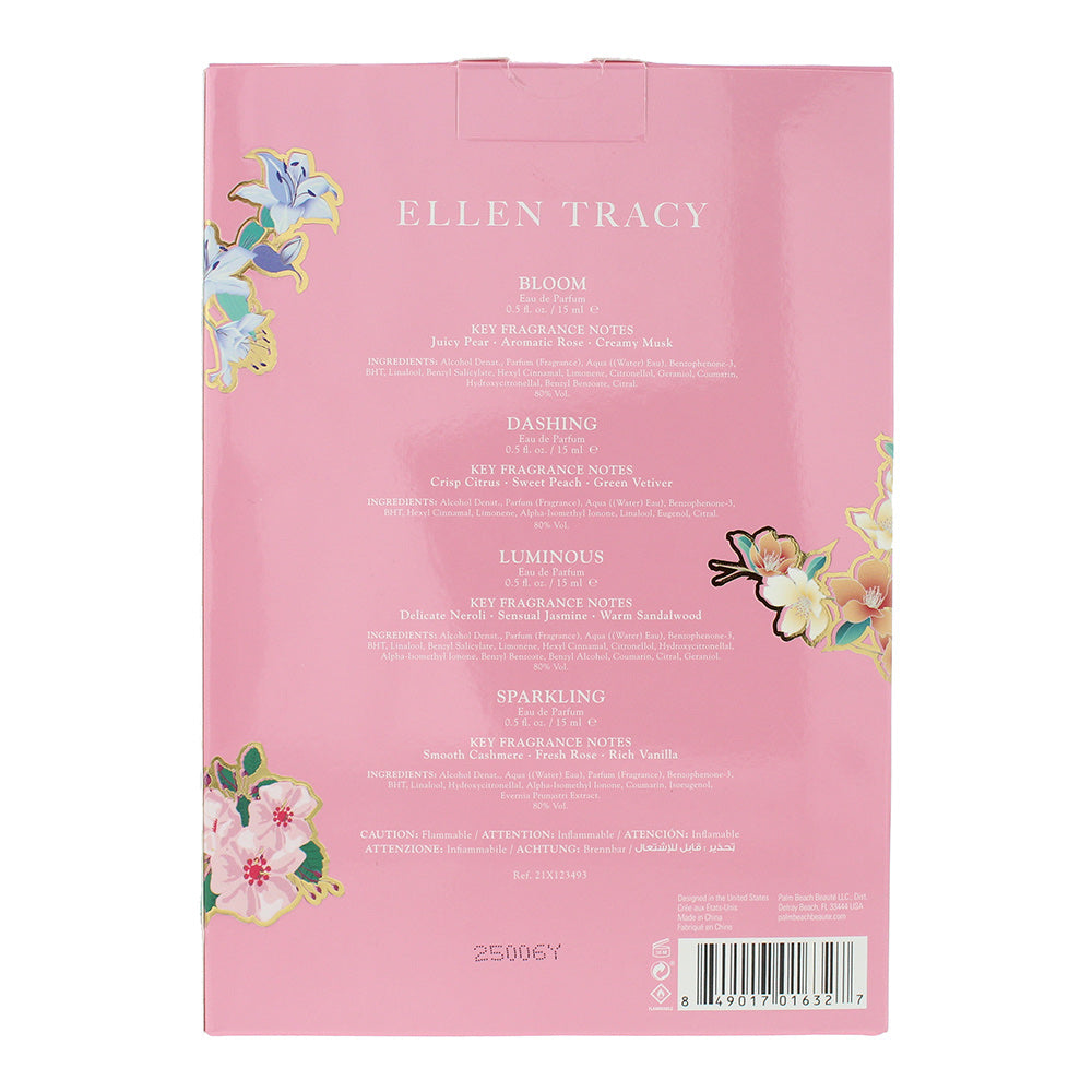 Ellen Tracy Gift Set 15ml Bloom EDP + 15ml Dashing EDP + 15ml Luminous EDP + 15ml Sparkling EDP
