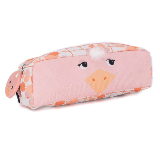 1-ZIP ANIMAL FACE PENCIL CASE POMELOS THE OSTRICH