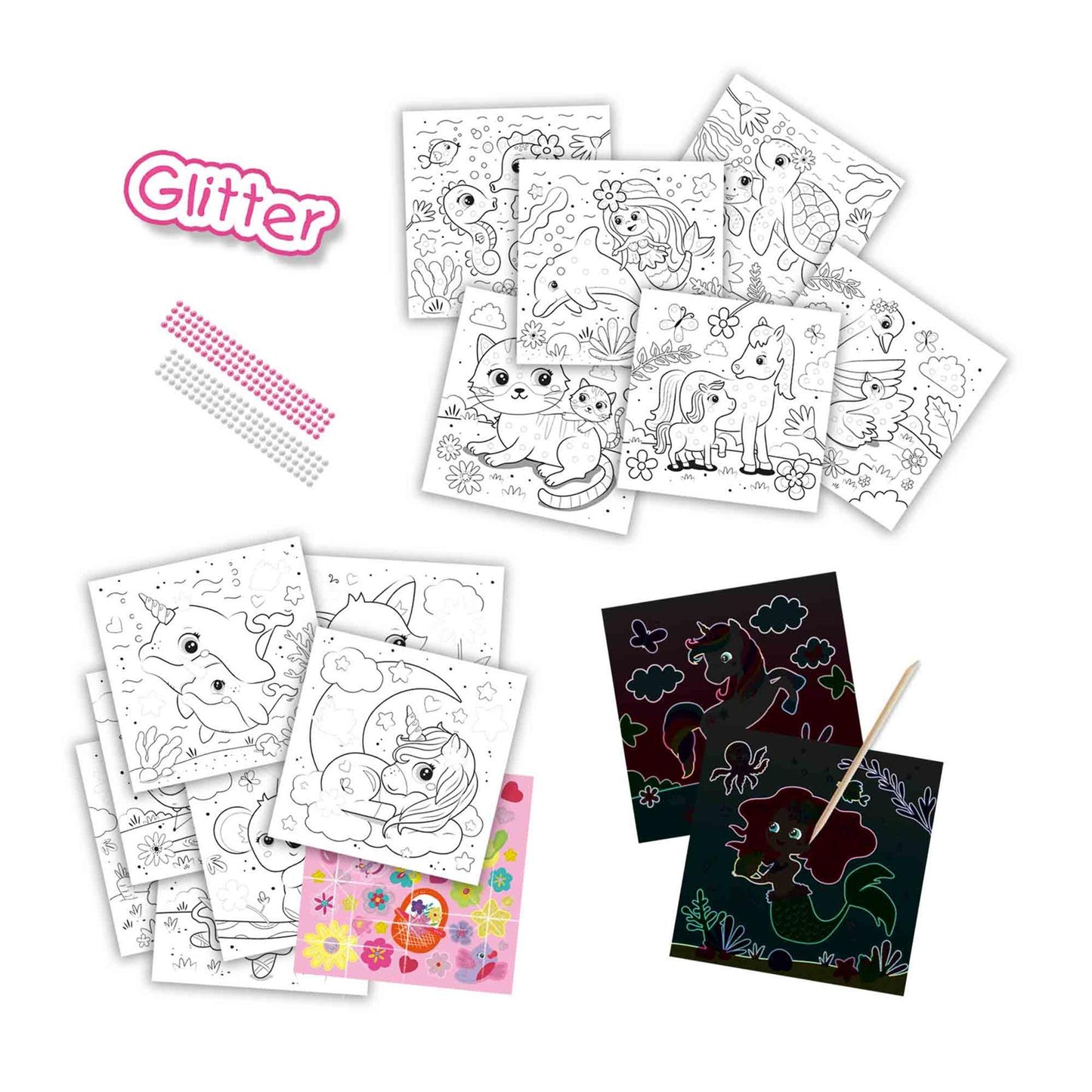 Activity colouring book glitter 3 in 1