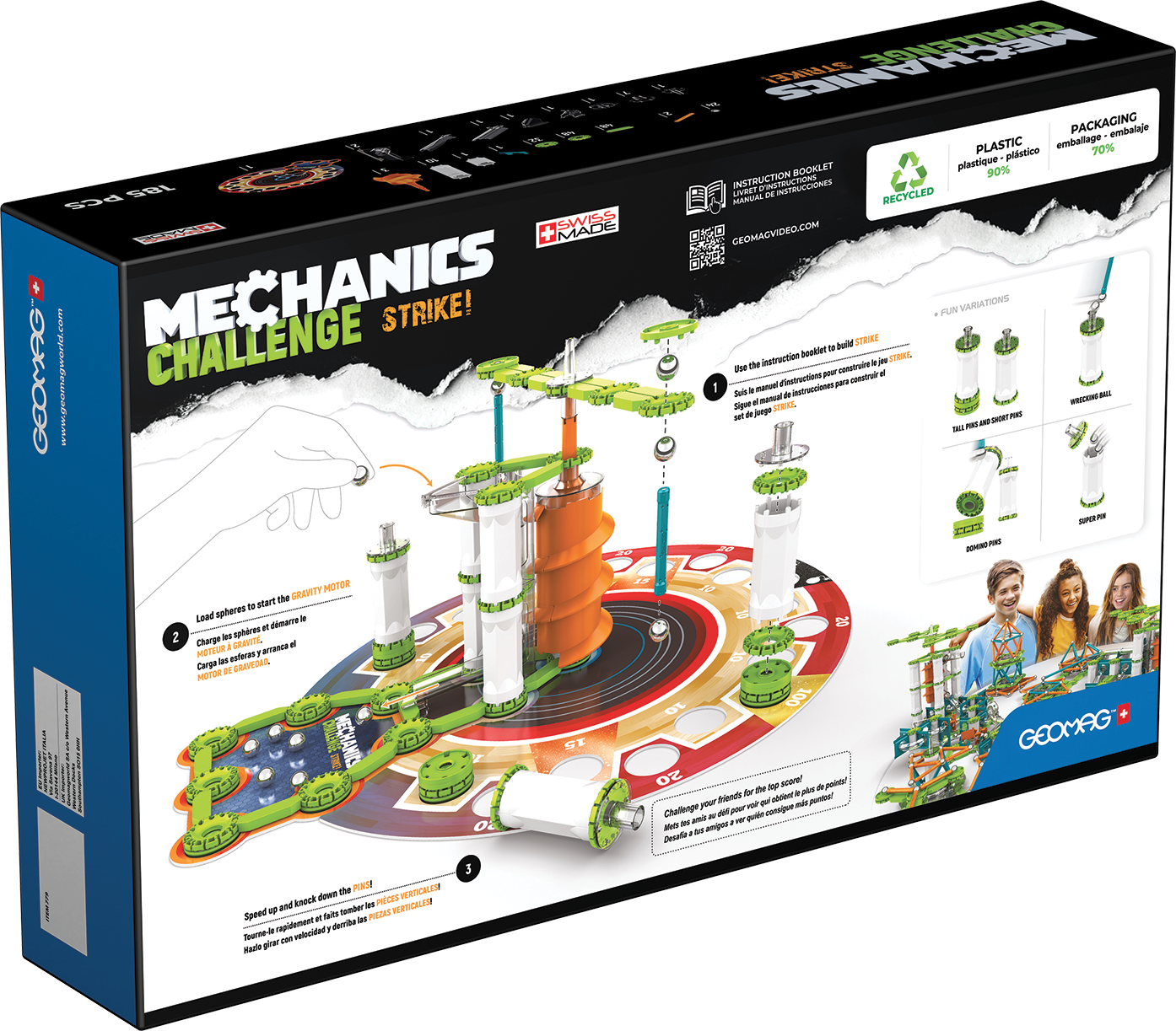 Geomag Mechanics Magnetic Challenge Strike -185 Pieces
