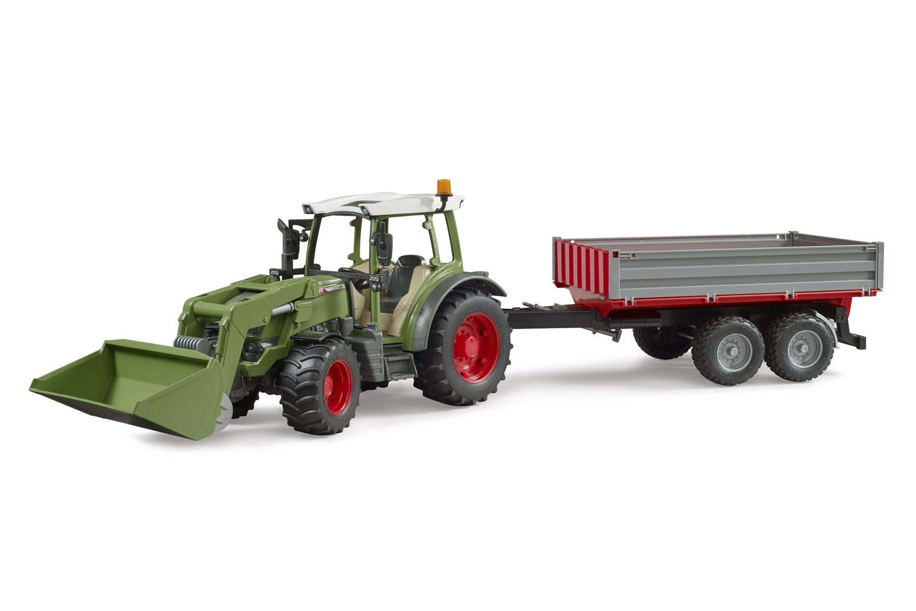 Fendt Vario 211 with frontloader and tipping trailer