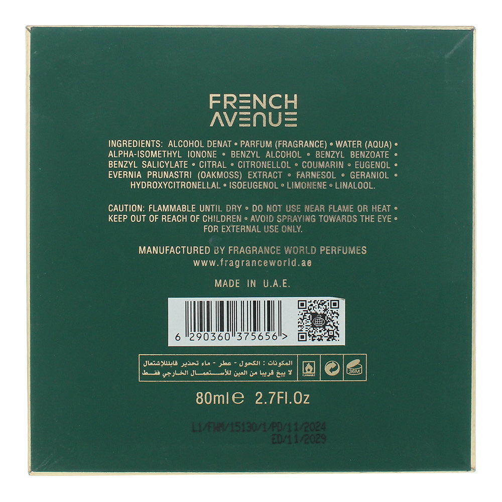 French Avenue Sultry Woods Eau de Parfum 80ml Spray