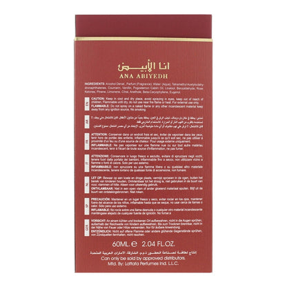 Lattafa Perfumes Ana Abiyedh Scarlet Eau de Parfum 60ml Spray