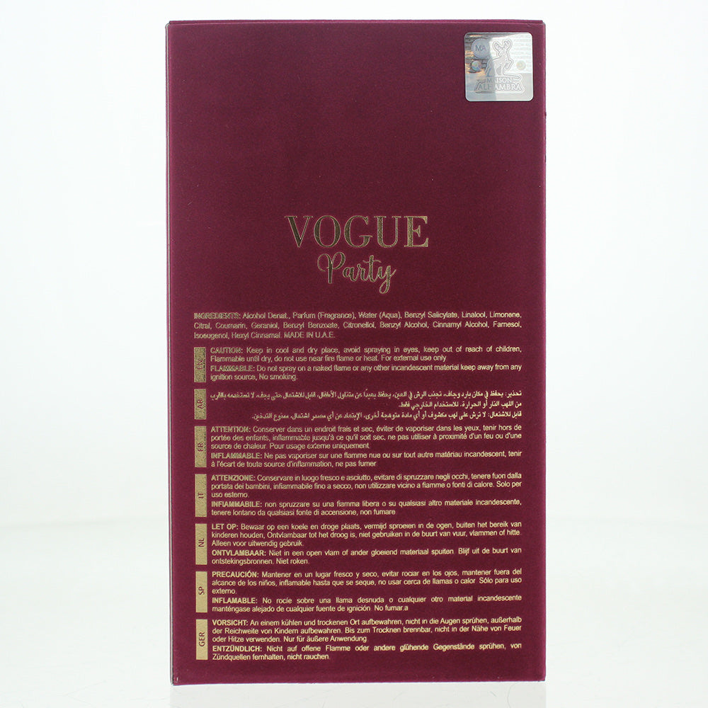 Maison Alhambra Vogue Party Eau de Parfum 100ml Spray