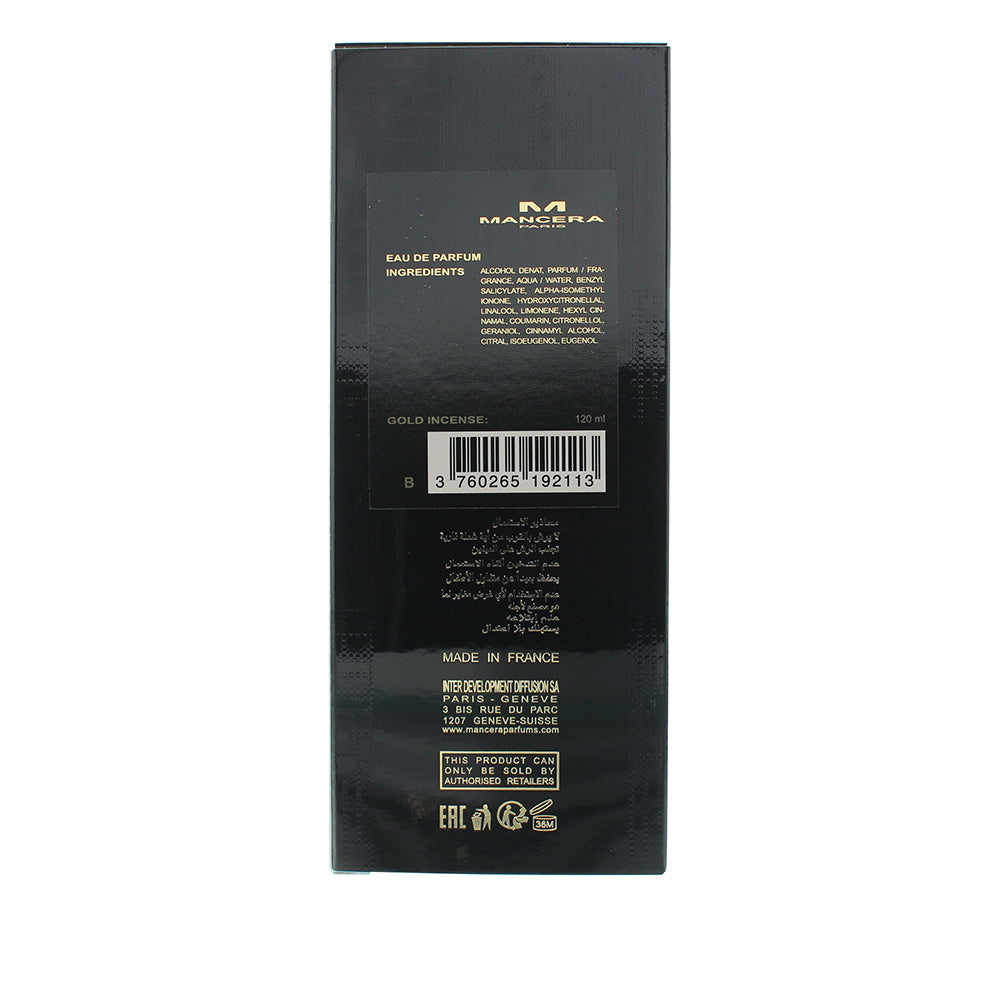 Mancera Gold Incense Eau de Parfum 120ml Spray
