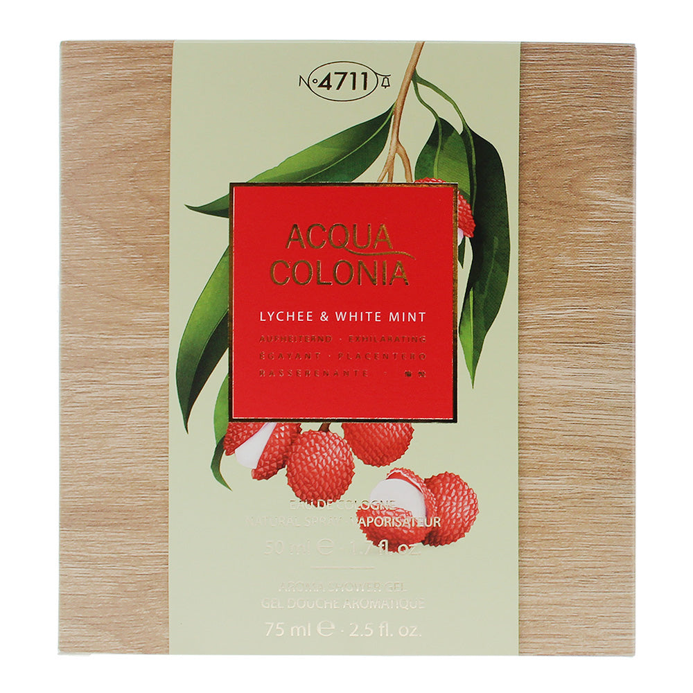 Mäurer & Wirtz 4711 Acqua Colonia Lychee & White Mint Gift Set 50ml EDC + 75ml Shower Gel