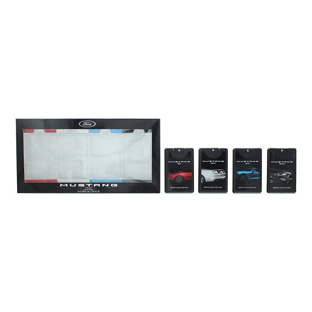 Mustang Ford Gift Set 20ml Red EDT + 20ml White EDT + 20ml Blue EDT + 20ml Black EDT