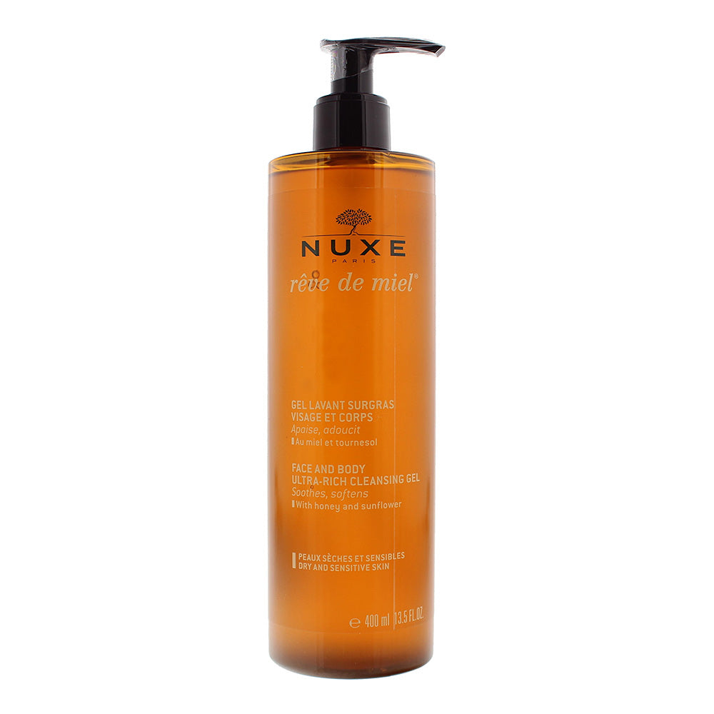 Nuxe Reve de Miel Face and Body Ultra-Rich Cleansing Gel 400ml - Dry/Sensitive Skin
