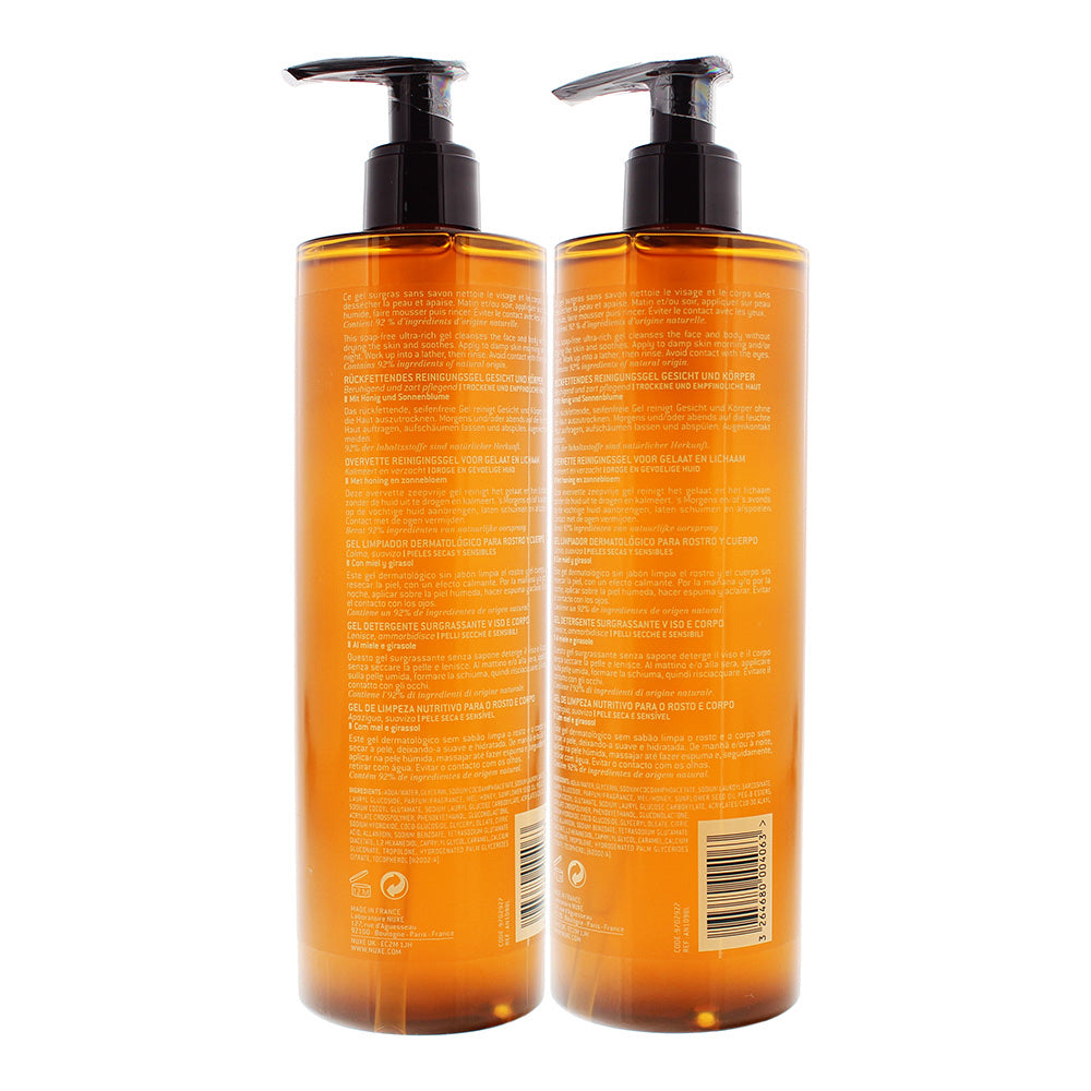 Nuxe Reve de Miel Face and Body Ultra-Rich Cleansing Gel 400ml - Dry/Sensitive Skin