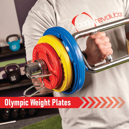 Olympic Tri-Grip Rubber Weight Plates - Colour Pairs & Sets - 141804