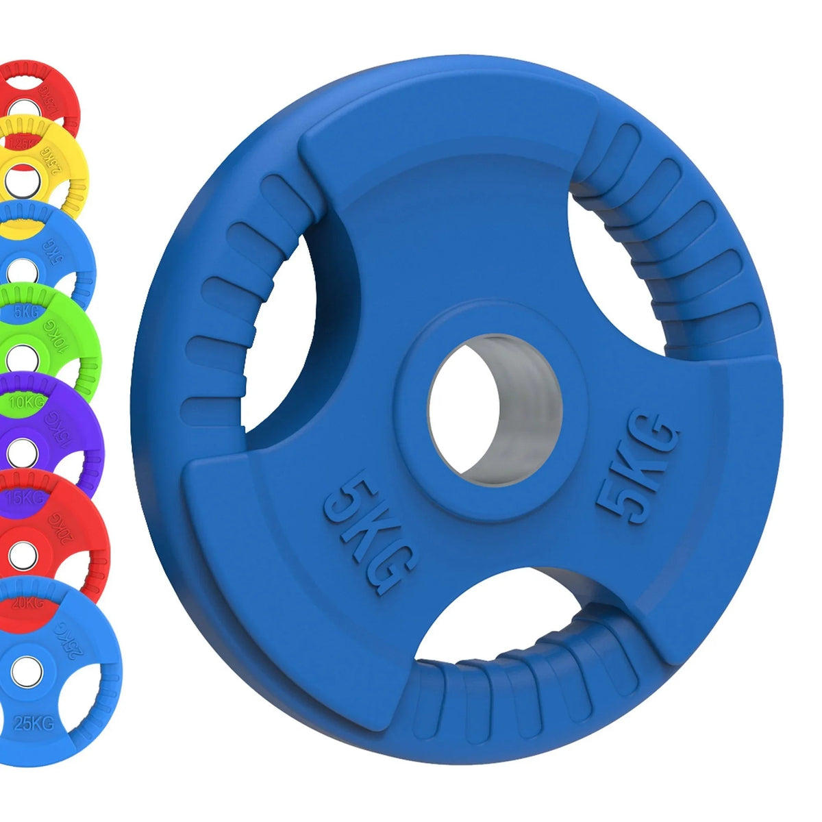 Olympic Tri-Grip Rubber Weight Plates - Colour Pairs & Sets - 141808