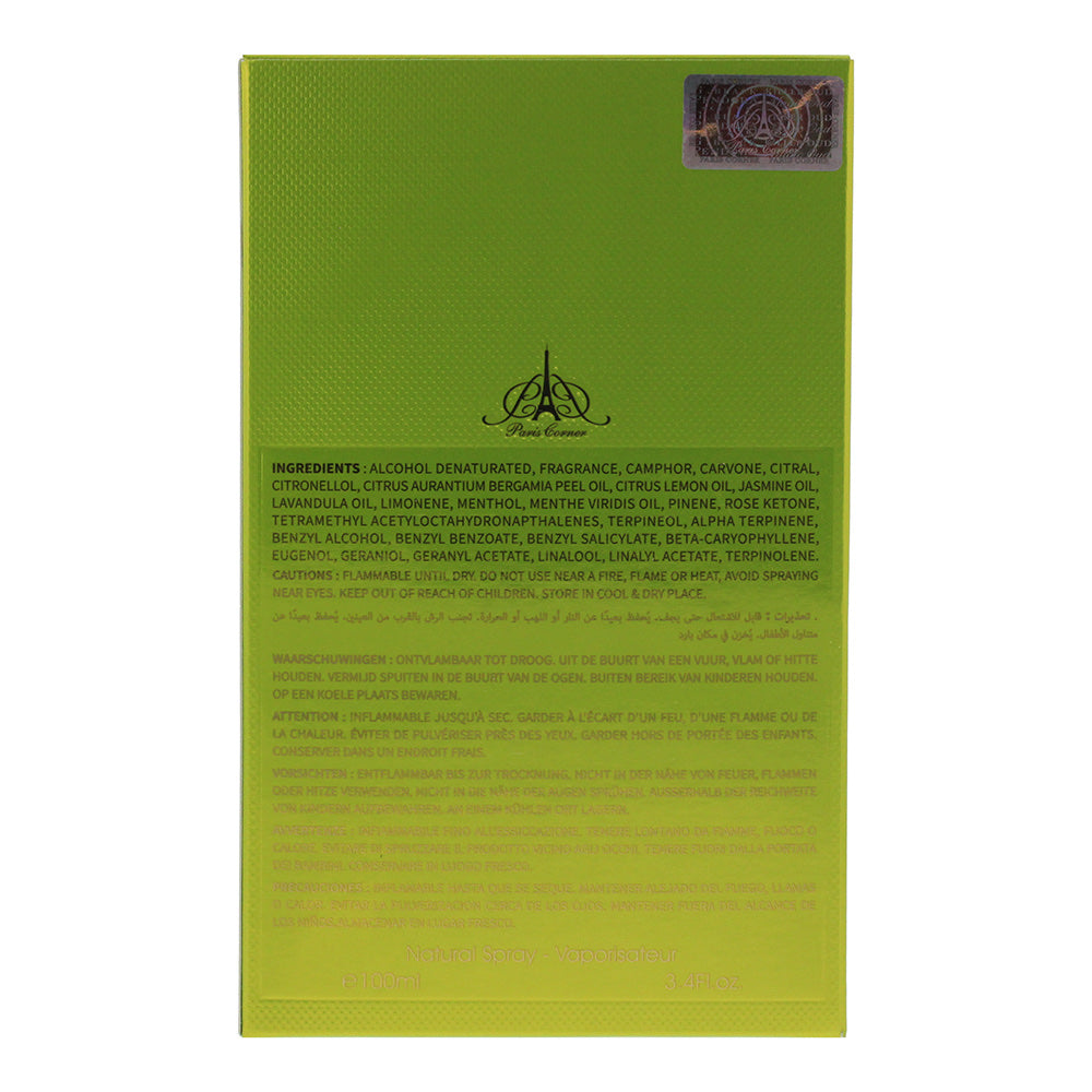 Paris Corner Voux Zingy Eau de Parfum 100ml Spray