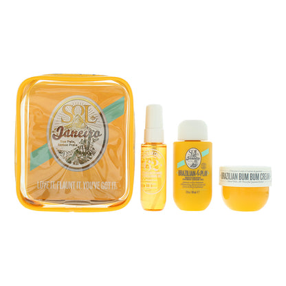 Sol De Janeiro Bum Bum Jet Gift Set 50ml Brazilian Bum Bum Body Cream + 90 Shower Gel + 30ml Cheirosa '62 Body Mist