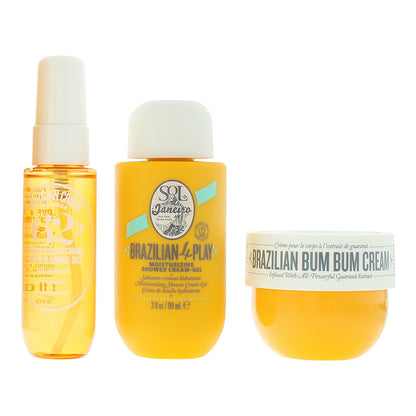 Sol De Janeiro Bum Bum Jet Gift Set 50ml Brazilian Bum Bum Body Cream + 90 Shower Gel + 30ml Cheirosa '62 Body Mist
