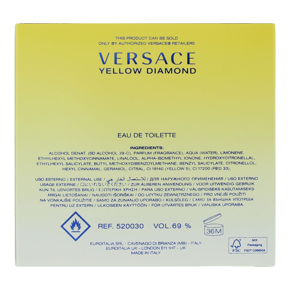Versace Yellow Diamond Eau de Toilette 50ml Spray