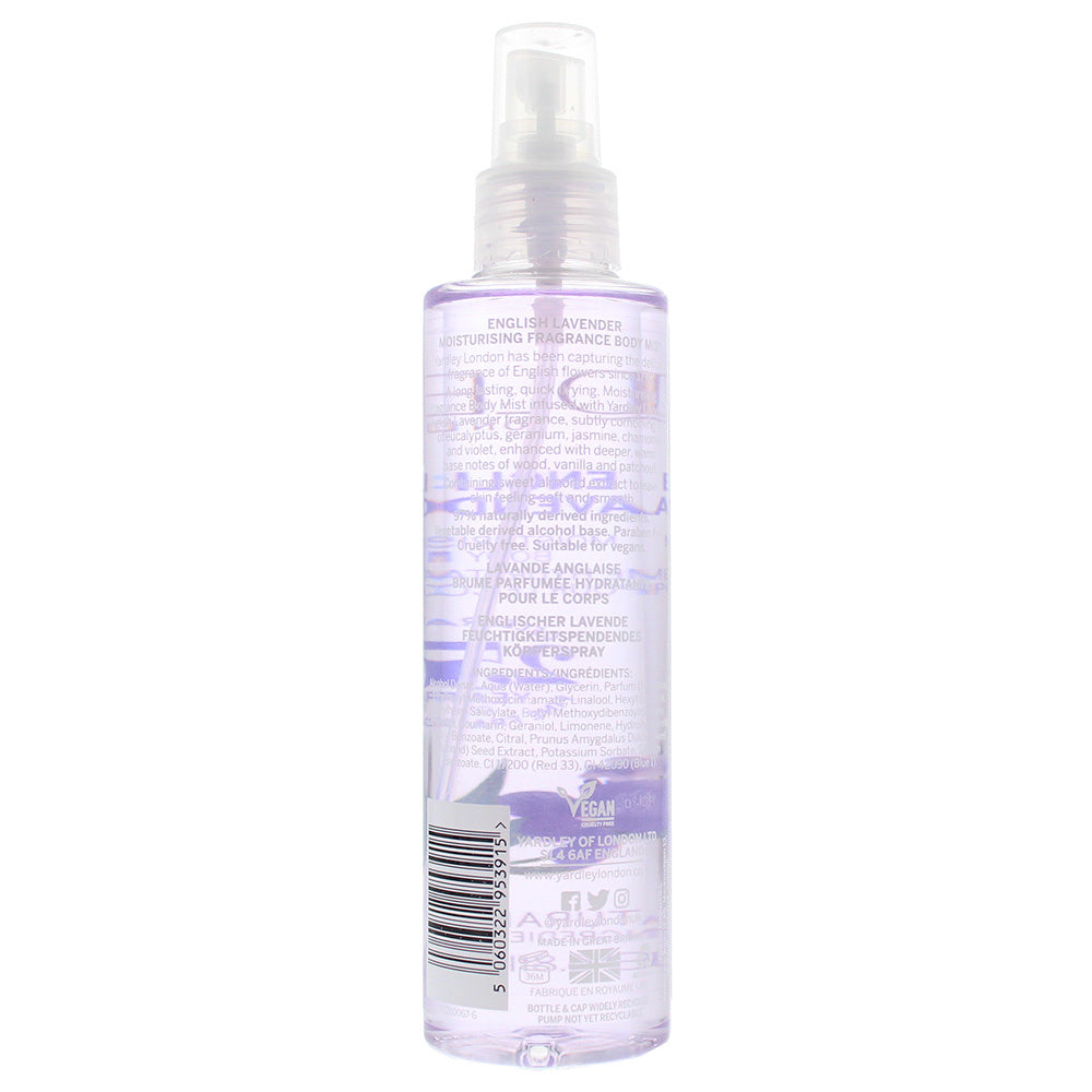 Yardley English Lavender Fragrance Mist 200ml Spray