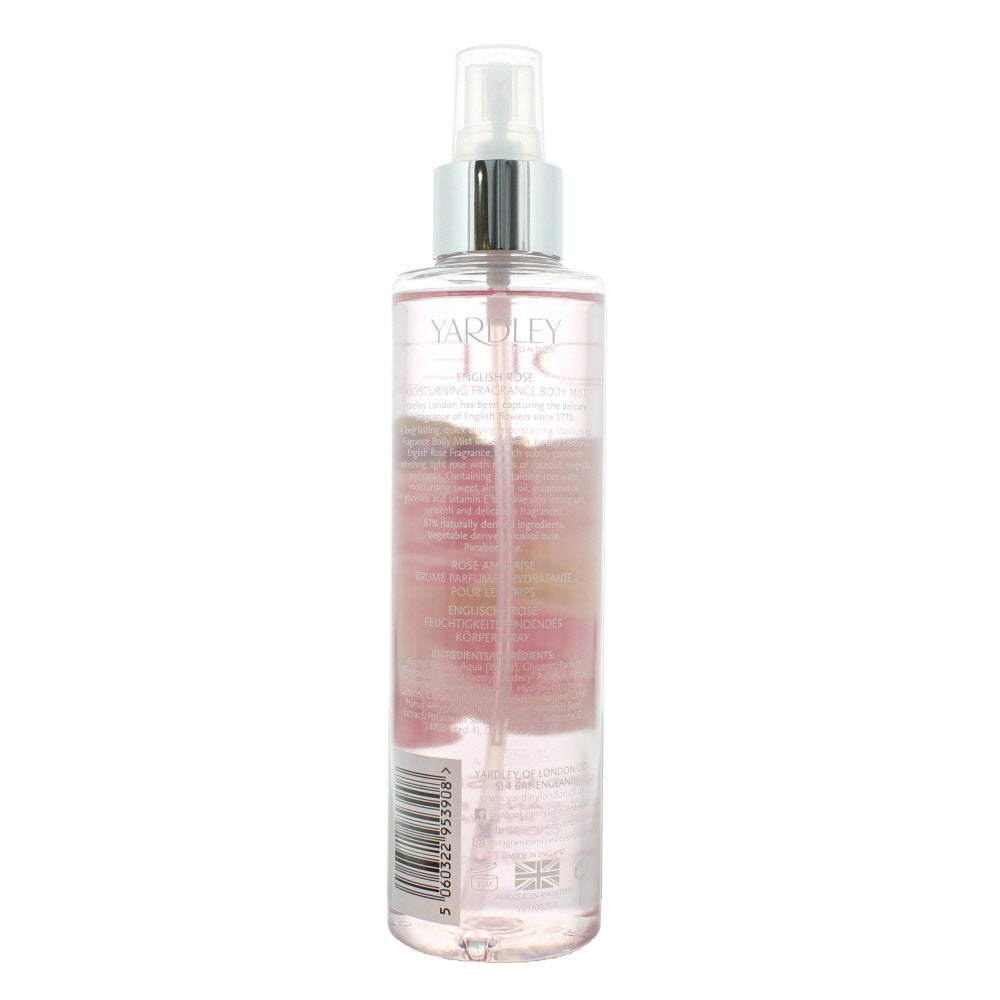 Yardley English Rose Fragrance Mist 200ml Spray